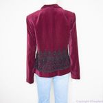 Maggy London Maggy London 100% cotton embossment burgundy velvet blazer jacket, size 10 Photo 15