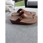 FitFlop  Women's LuLu Leather Toepost Thong sandals AD3-592 Light Tan US Women 8 Photo 4