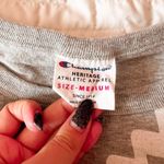 Champion All Over Script Heather Grey Cropped T-Shirt Size Medium Photo 3