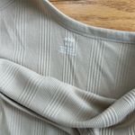 Aerie  One Shoulder Ribbed Midi Dress Size Medium Cream Tan Photo 6