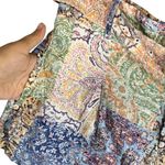 Rachel Zoe  100% Linen Colorful Patchwork Paisley Boho Hippie Shorts M #758 Photo 2