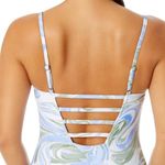 Hurley  White Blue Swirl UPF 50+ Swimsuit Stripe Back Strap Size XXL NWT #0929-AZ Photo 1