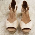 Toms ππ Rose Gold Floral Platform Wedge Sandals Photo 6