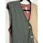 Jean Bell Colorblock Button Front Funky Arsty Vintage Vest Women’s Small Red Photo 2