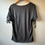 All Saints Kay Charcoal V-Neck Split Short Sleeve Tie Tee Size XS NWT Basic Photo 7