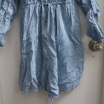 Heart & Moon women's collared jean denim tunic dress in light blue size large. Photo 2