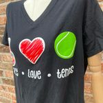 Bella Canvas Peace Love & Tennis  black t shirt / L / Excellent condition Photo 2