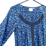 HD in Paris Anthropologie  size‎ XS Ressica Leopard Tunic Top blue black Photo 2