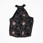 Joie NEW  Cedra B Silk Chiffon Halter Neck Cut Out  Caviar Floral Print Blouse Photo 3