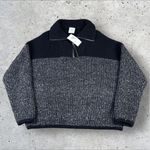 Varley  Sweater Willard Half‎ Zip 2.0 Chunky Knit Pullover Black NWT $178 Sz S Photo 3