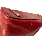 Dooney & Bourke  Red Lexington Pebbled Leather Tote Bag | Brown Handles Photo 8