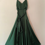 Fame and Partners Emerald Green Drop Waist Maxi Dress Holiday Women's 4 / Small Photo 0