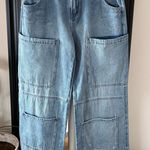 PTCL Cargo Wide Leg Jeans Blue Size 28 Photo 0