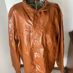 Princess Polly  tan faux leather jacket L/XL Photo 0