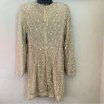 RETROFÊTE‎ Nikki Sequin Long Sleeve Minidress in Sea Shell Size Small NWT Tan Photo 10