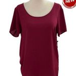 EXPRESS 35-20 Maroon Short Sleeve Top Women Petite Size Small NWT Photo 0