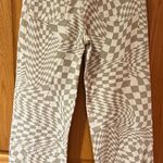 RSQ by Tilly’s Green & Off-White Wavy Check Wide Leg Denim Jeans Size 26 Photo 9