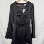 Princess Polly  Gael Long Sleeve Mini Dress Black Corset Fit Flare NWT Photo 9