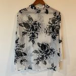 Perceptions  New York black and white semi-sheer Blouse, size 18 Photo 1