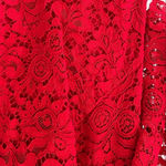 Ralph Lauren Lauren All Over Floral Lace Cherry Red Mini Dress - Size 6 Photo 4