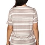 Love j Khaki Striped Distressed Cut Out Tee Plus Size 3X Photo 1