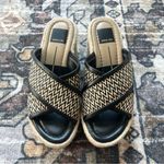 NWOT Dolce Vita Platform sandal Eldora Heels White Black Raffia Size 6 Photo 1