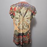 Unity Sage Boho Sublimation Print Tunic Top Large Indie Hippie Artisan Festival Red Photo 4