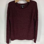 Forever 21 Burgundy Textured Scoop Neck Sweater Medium Photo 4