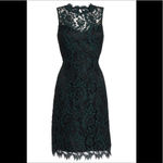 Eliza J . Navy High Neck Lace Sheath Dress Women’s Size 6 NWT Blue Floral Lace Photo 6