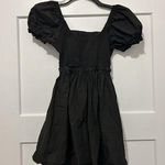 Princess Polly  Women’s Short Mini Dress Black Open Back Tie Back Size 4 Smocked Photo 0
