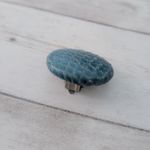 Vintage Clip On Earrings Blue Teal Scale Like Design Circle Photo 4