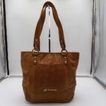 B Makowsky  Brown Textured Leather Tote Bag Gold Hardware Photo 1