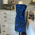 Simply Vera  Dress Vera Wang Royal Blue Black Floral Womens 4 Silky Small Photo 5