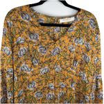 Les Soeurs  Mustard Yellow Floral Blouse dress Med Boho Cottagecore Bridgerton Photo 1