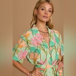 Lulus  Totally Tropical Light Green Floral Print Button-Up Shirt Dress Photo 3