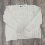 Lands' End Vintage 90s  Womens XL  Cable Knit Cotton Sweater‎ Crewneck Classic Photo 0
