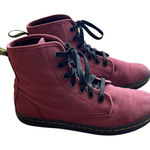 Dr. Martens Canvas Shoreditch Combat Sneakers Maroon US 8 EU 39 UK 6 AirWair EUC Photo 0