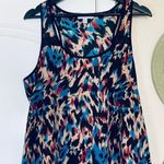 Cotton On Watercolor Print Lightweight Shift Silk Dressy Tank Slip Dress | L Photo 2