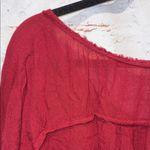 Free People  Rainy Days Swing Flowy Boho Top blouse burgundy gauze med oversized Photo 5