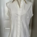 Armani Collezioni Womens White Cotton Button Down Sleeveless Blouse Top Size 12 Photo 11