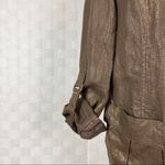 Lafayette 148 New York metallic gold brown long sleeve linen blazer jack… Size 10 Photo 4