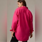 Maeve  by Anthropologie Bennet Button Down Shirt Bright Pink Oversized M Photo 2