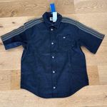 Adidas  - Denim Short Sleeve Button Front Shirt in Blue Photo 0