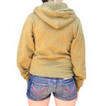 American Apparel Woman Hoodie Zip XS Khaki Green Flex Fleece Collection Pocket Photo 3