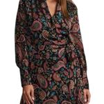 Long Sleeve Burn Out Paisley Mini Dress MULTI COLOR size M Size M Photo 0