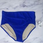 Kona Sol Blue High-Waisted Bikini Bottom Large NEW Photo 2