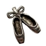 Vintage Sterling Silver Ballet Pointe Shoes Pendant Large 15g 1.25 Inch Photo 5