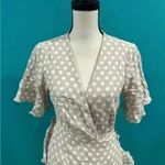 Majorelle Revolve Portia Ruffle Mini Polka Dot Cream wrap Dress in size medium Photo 2