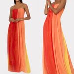 Milly Sunset Stripe Strapless Maxi Dress Coral Multi Size 2 US NWT Photo 2