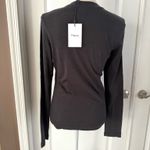 Theory Black Tiny Long-Sleeve Tee in Organic Cotton. Size L. MSRP $95 Photo 10